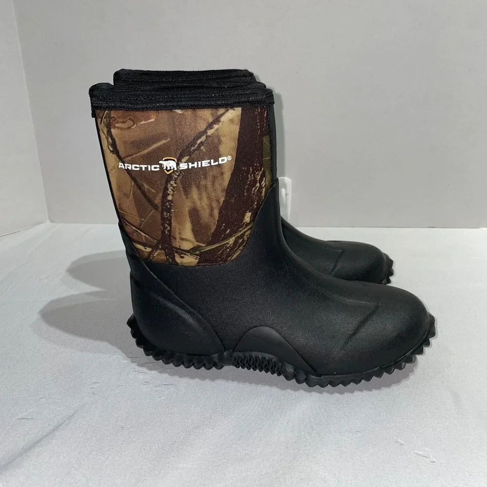 Arctic Shield Litter Kids Camo Neoprene Rubber Outdoor Boots Black‎ Size 13